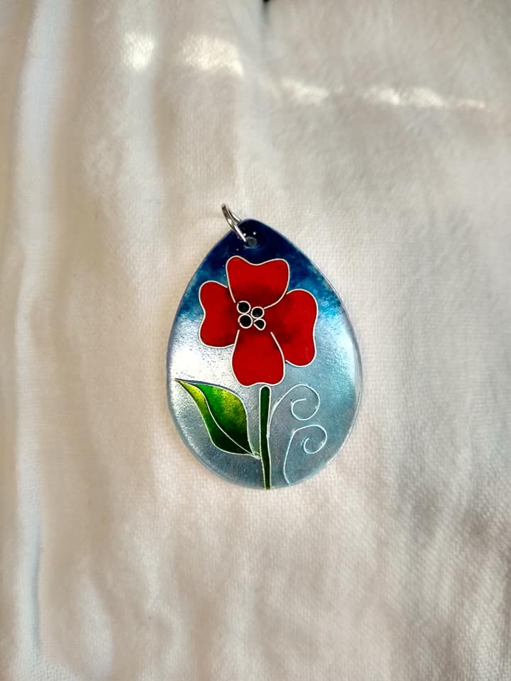 Image of Enamel Pendant Necklace